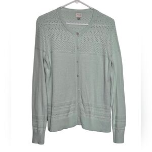 A New Day Lightweight Cotton Sweater Cardigan Button-up Sz Medium